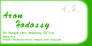 aron hodossy business card